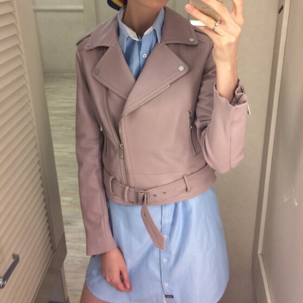 BCBG MAX AZRIA Leather Moto Jacket